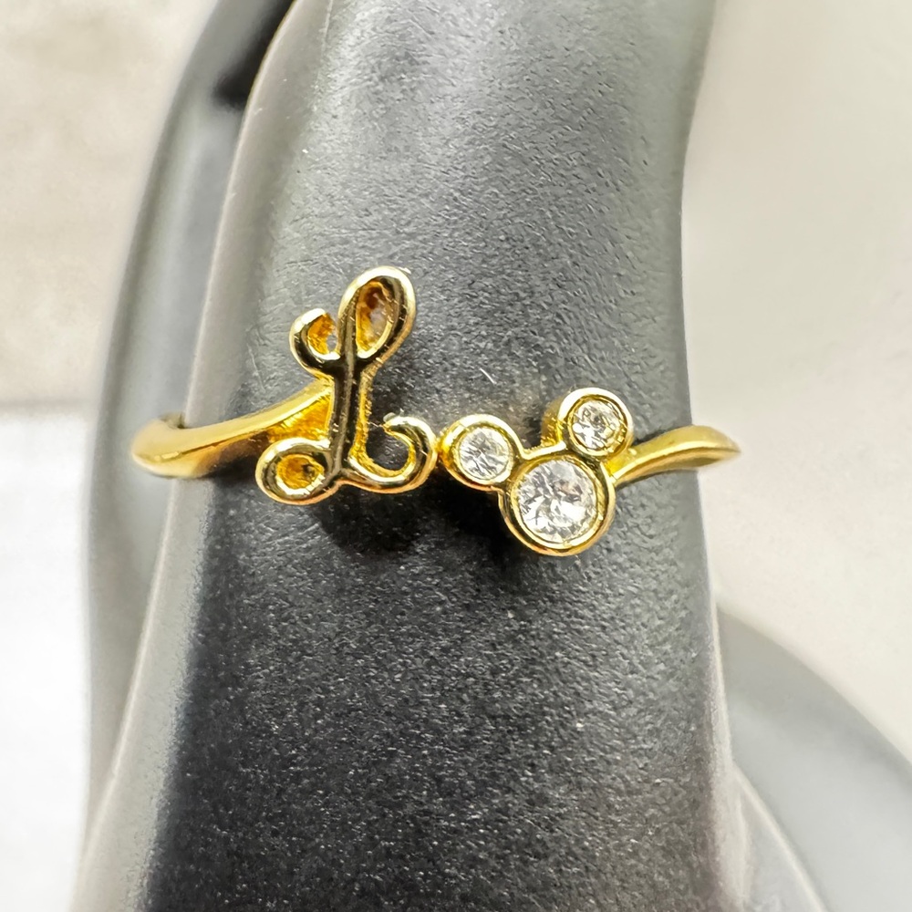 Disney “Love” Ring w/ Mickey Ears – Gold Tone – Marked 7, Fits Larger